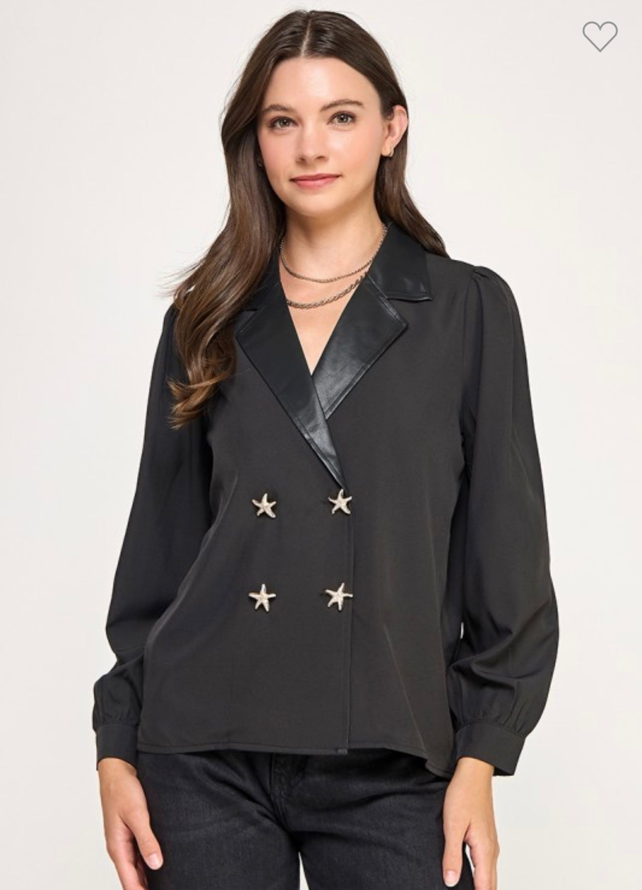 STAR DOUBLE BUTTON THIN WOVEN JACKET