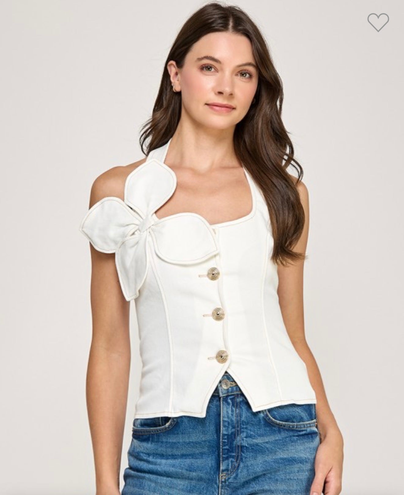 METAL BUTTON DETAIL BACK SMOCK SHIRT