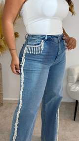Pearl Detail Elegance Jeans