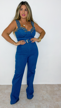 Golden Denim Glam Set