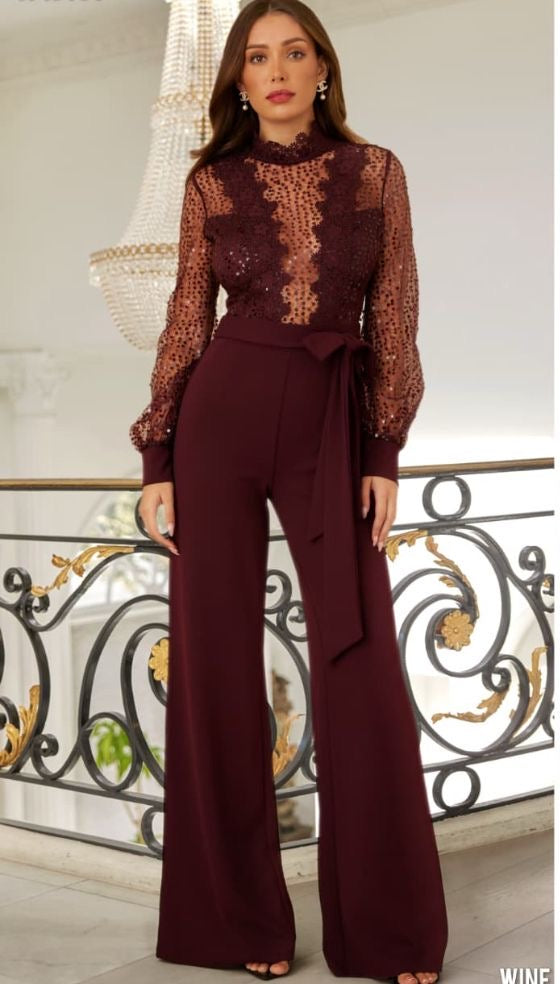 GLAM SEQUIN JUMPSUIT