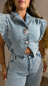 Crystal Glow Denim Set