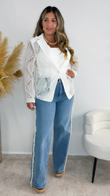 White Lace Elegance Blazer