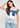 LACE CROCHET N DENIM COMBO T SHIRT
