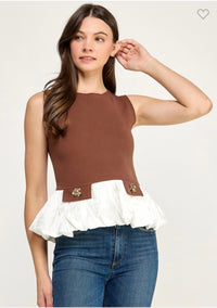 Slvelss Peplum R Neck T Shirt.      (Llega 11-18)