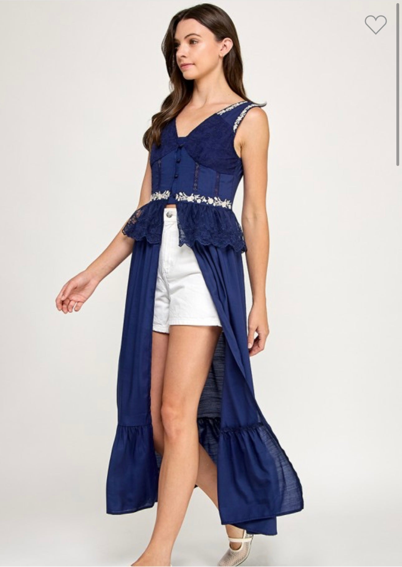 LACE RUFFLE DETAIL TULL DRESS