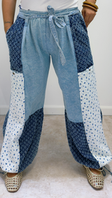 Boho Patchwork Denim Pants