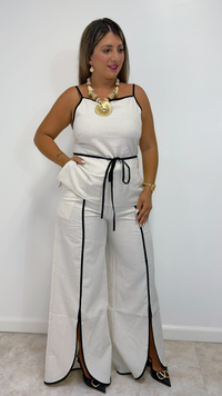 Elegant Contrast Linen Set