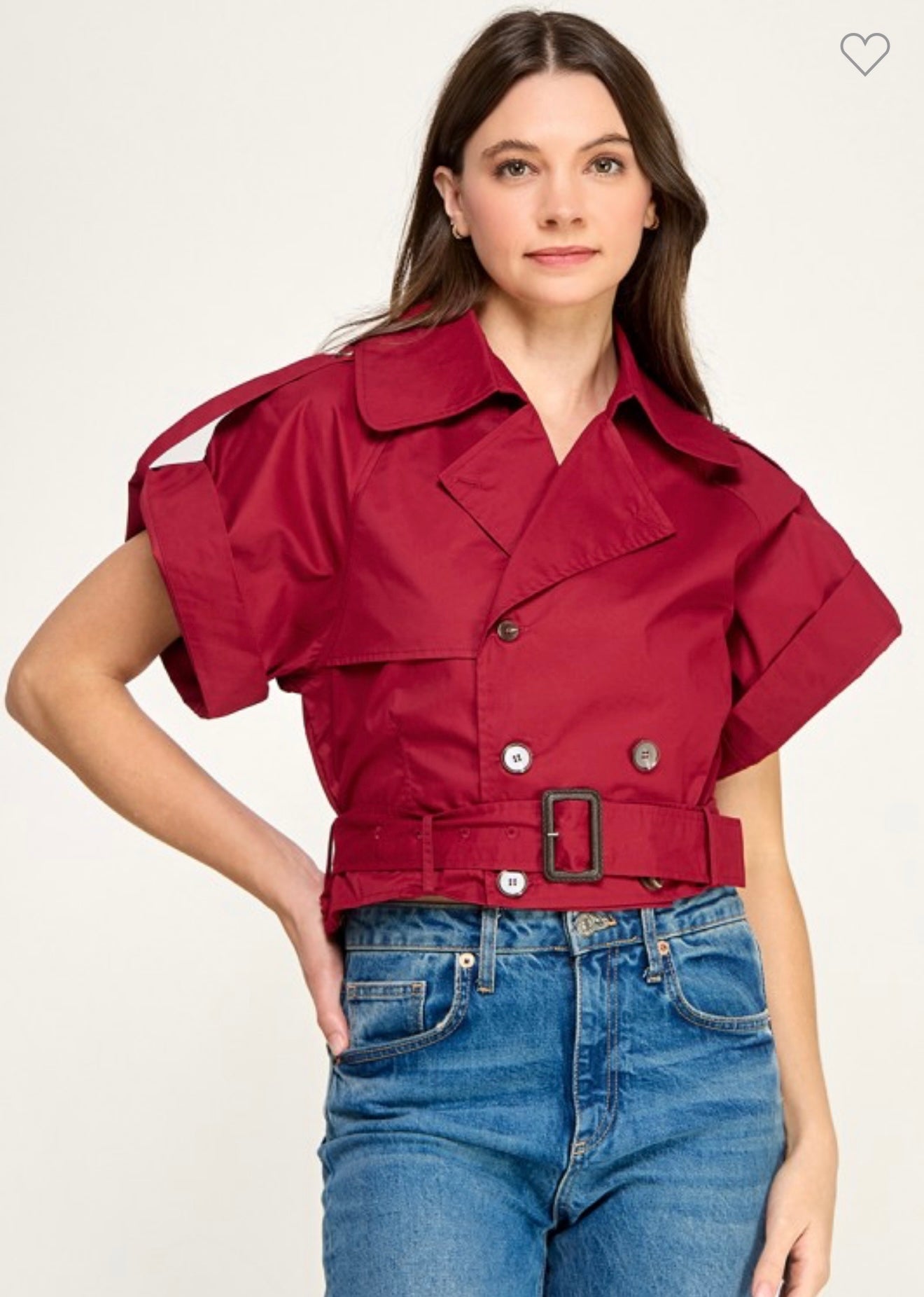Short Slv Front Cover Belted Jacket.        (Llega 11-18)
