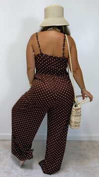Mocha Polka Jumpsuit