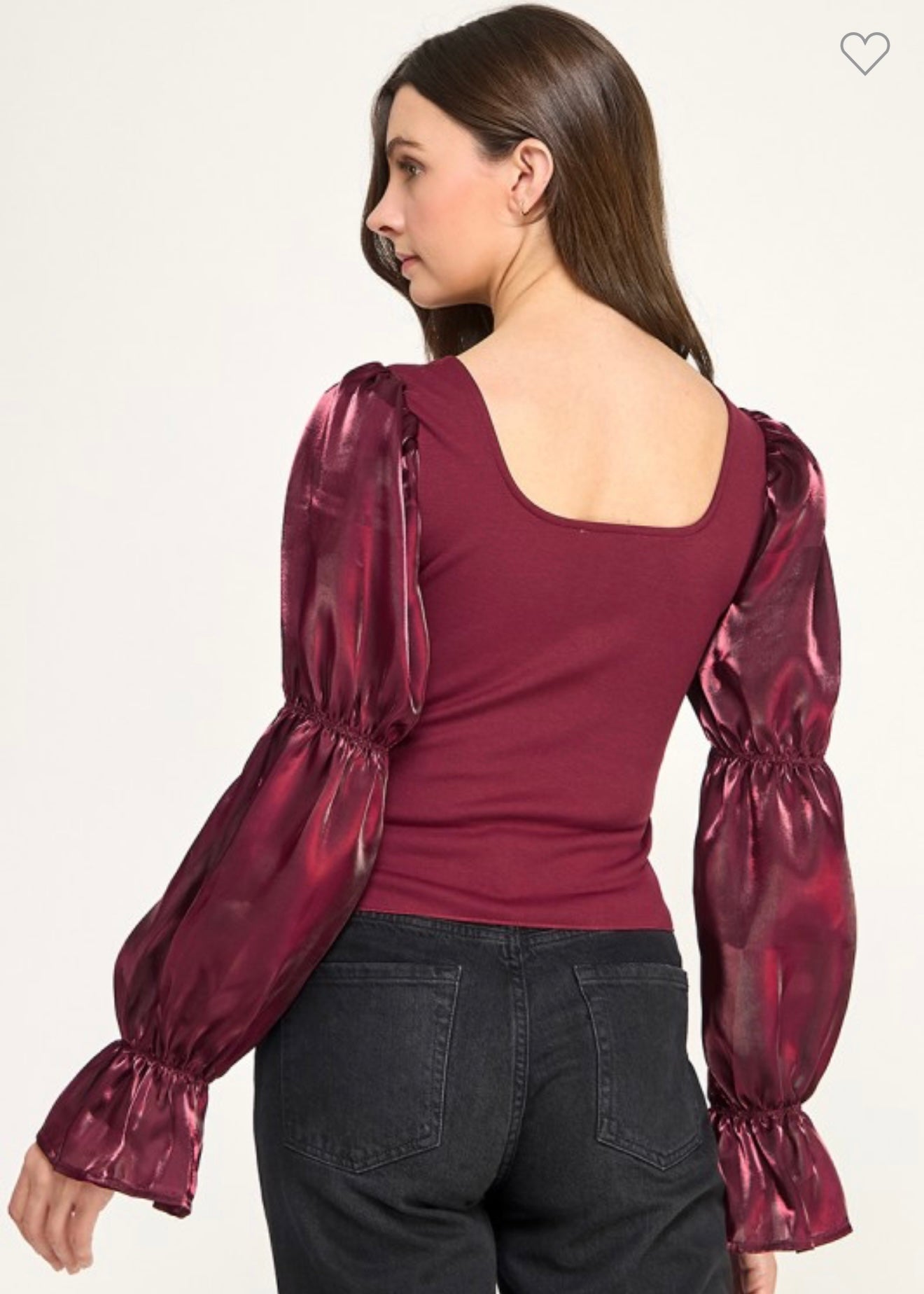 Metal Button Detail Square Neck Shirt (Llega 11-18)