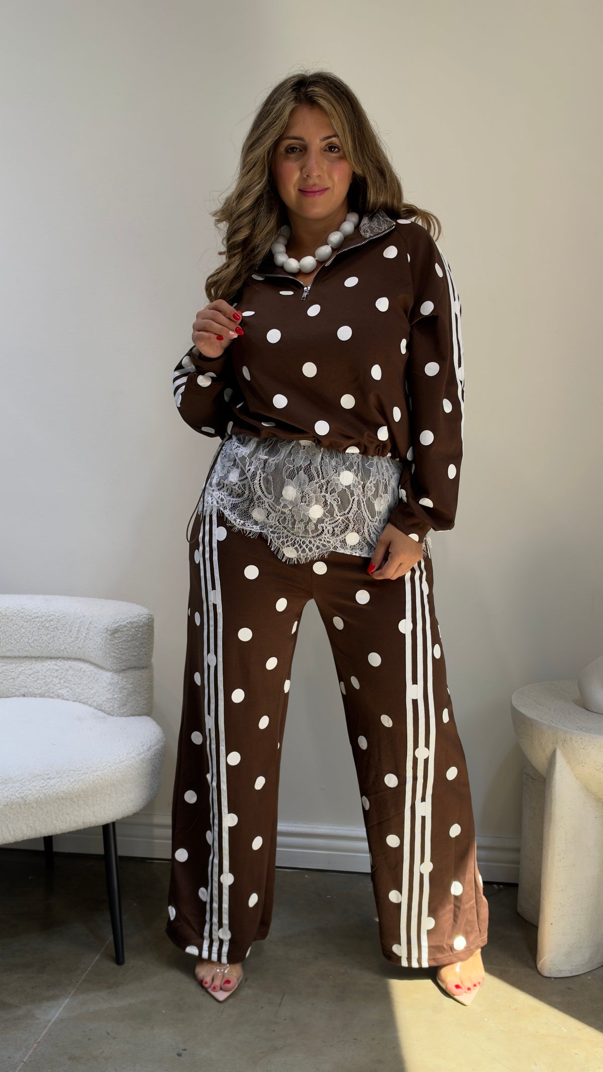 Brown Polka Dot Set