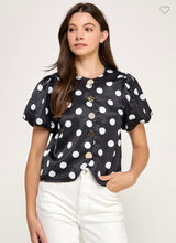 BUTTON DOWN POLKA DOT LUREX SHIRT