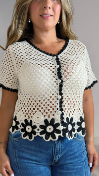 Floral Crochet Chic Top