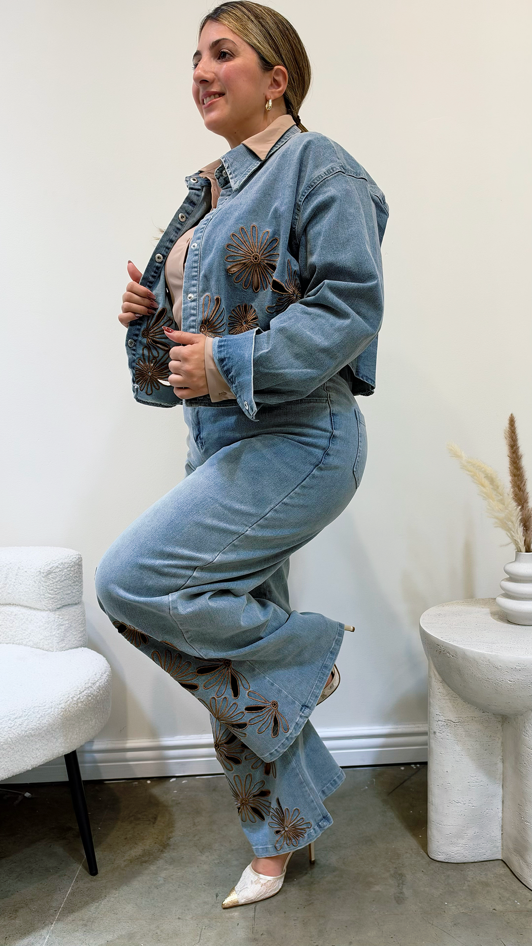 Daisy Bloom Denim Set