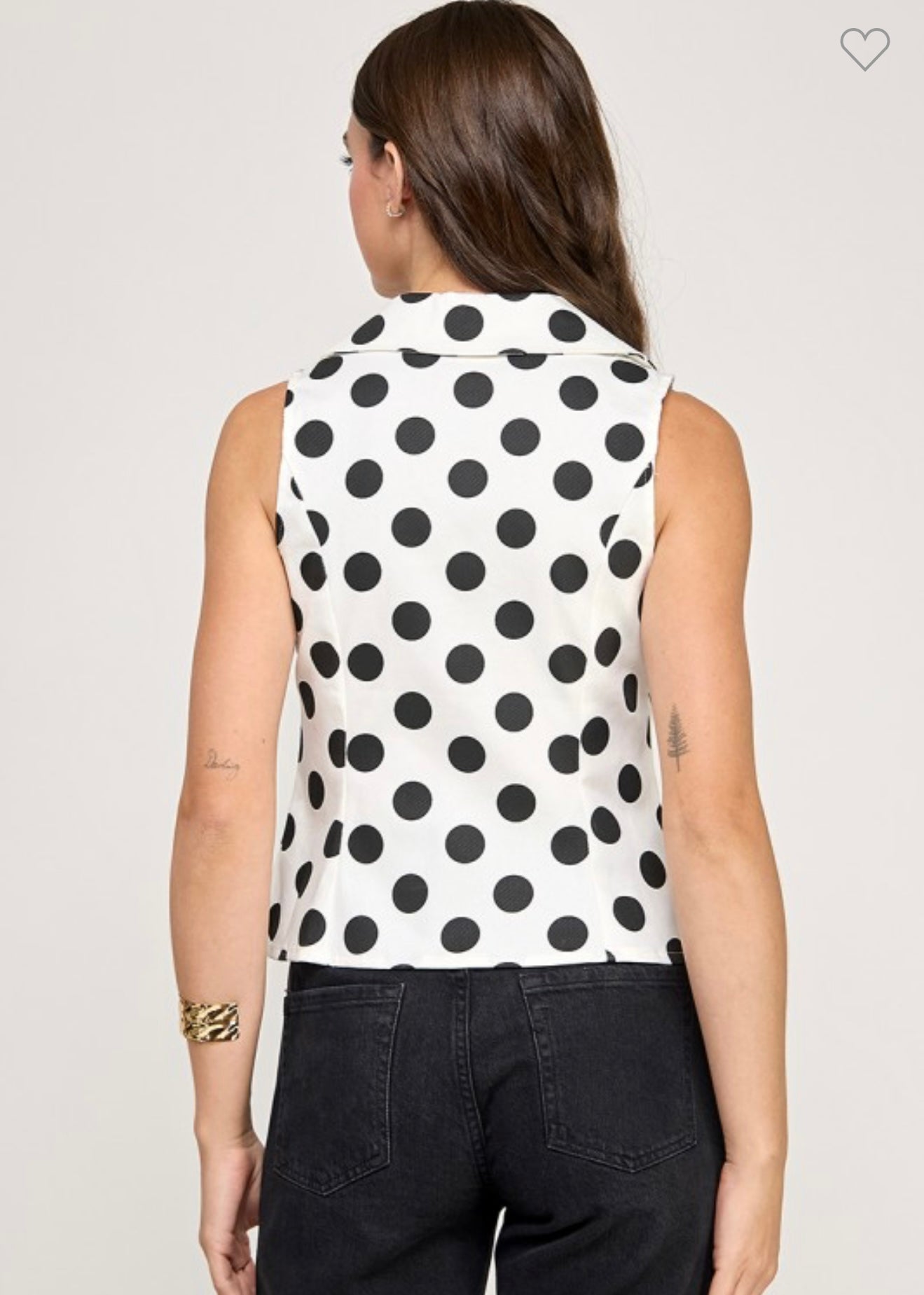 BOLG COLLAR BUTTON DOWN POLKA DOT SHIRT