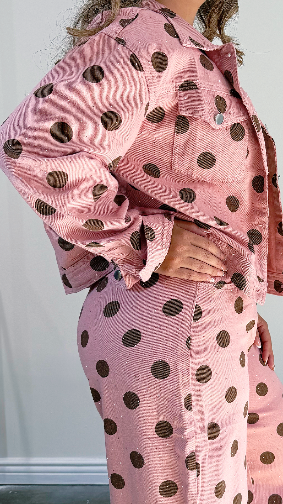 Set Pink Mocha Dots
