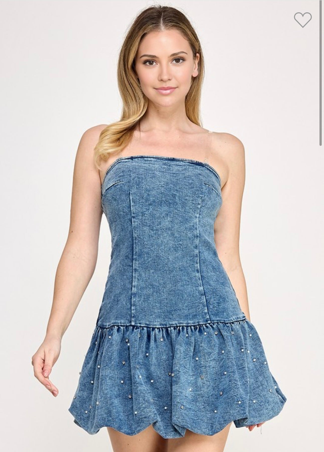 Rhinestone Detail Tube Mini Dress