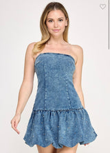 Rhinestone Detail Tube Mini Dress