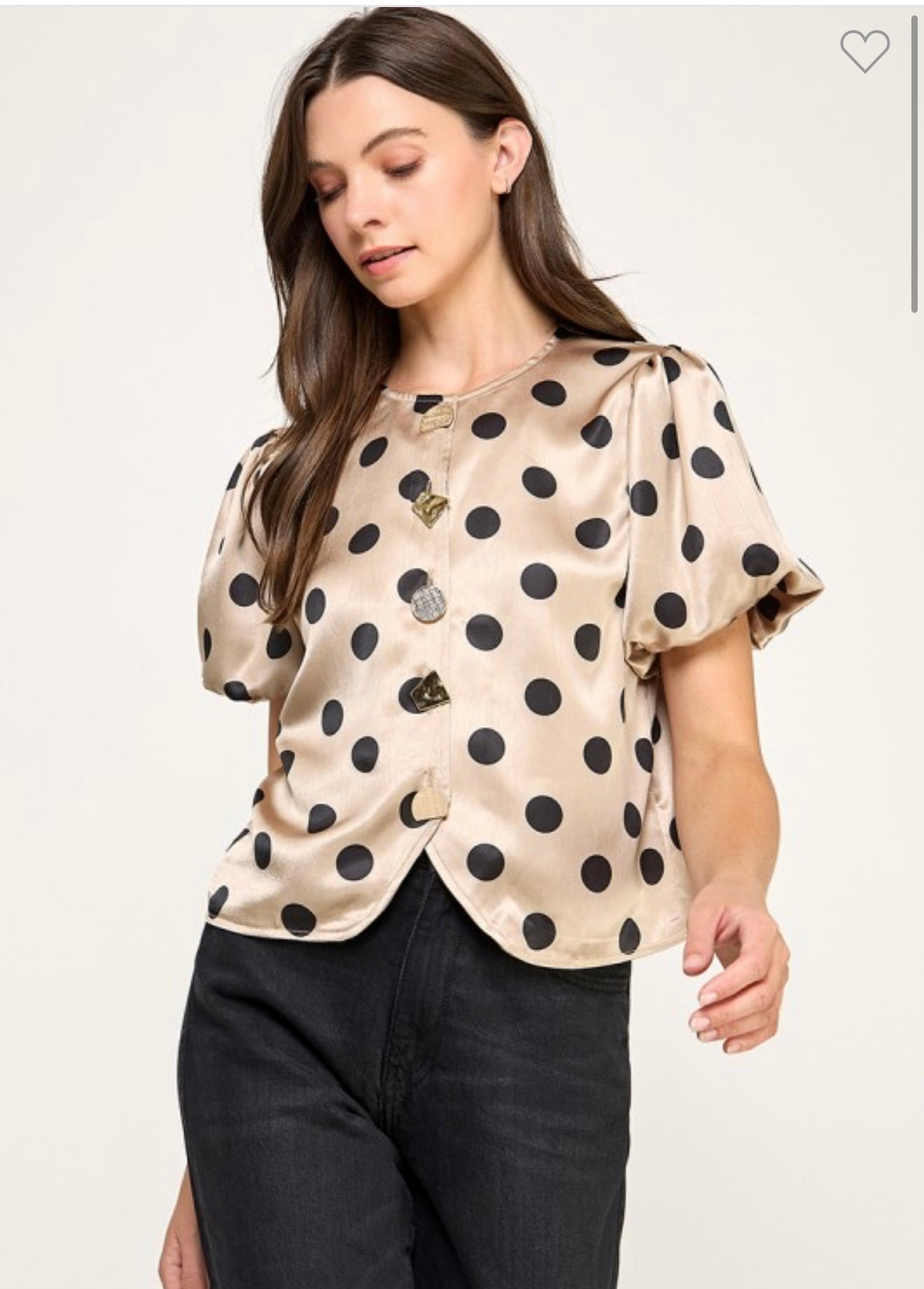 BUTTON DOWN POLKA DOT LUREX SHIRT