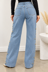 Golden Studded Denim Jeans