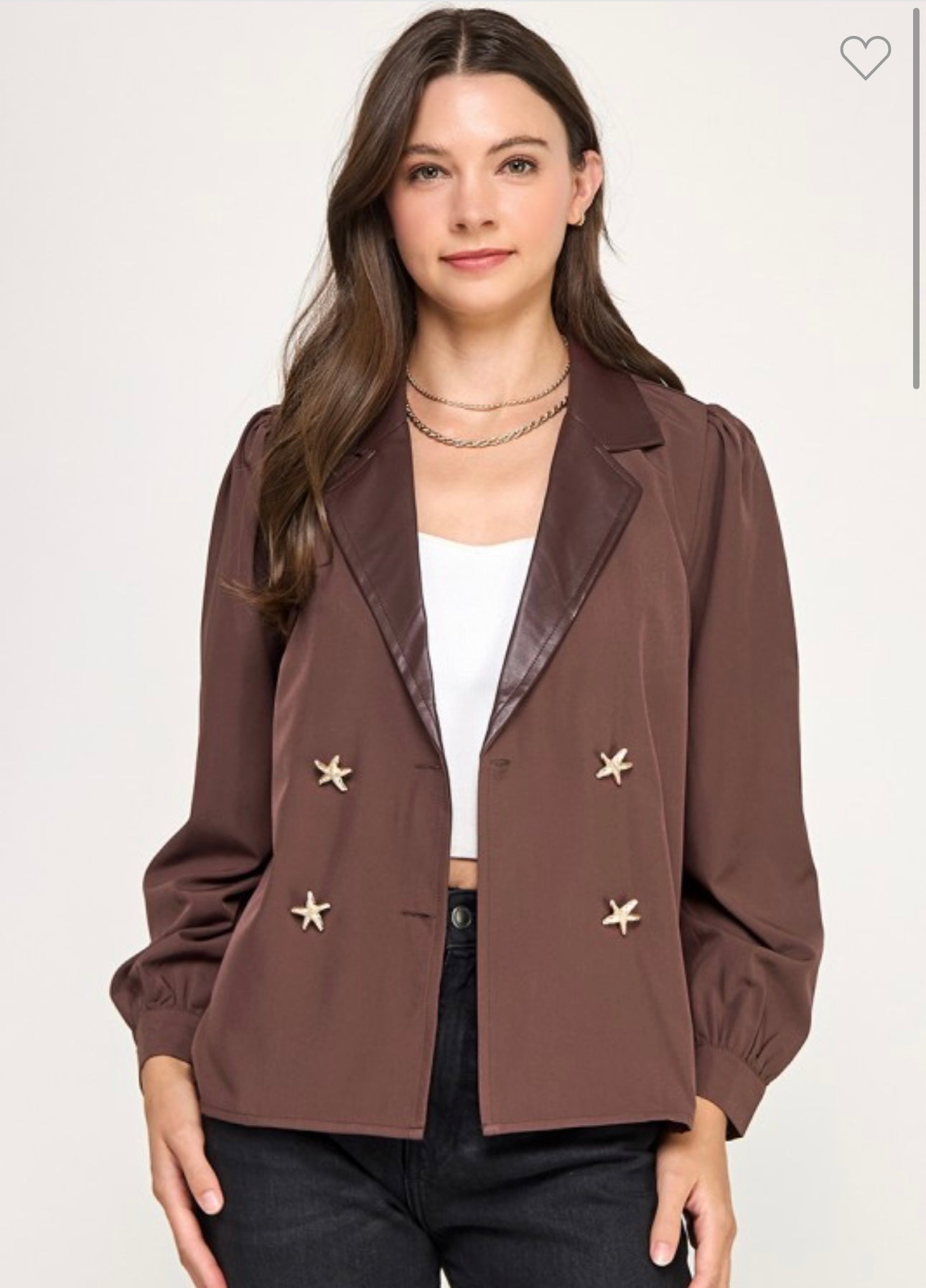 STAR DOUBLE BUTTON THIN WOVEN JACKET