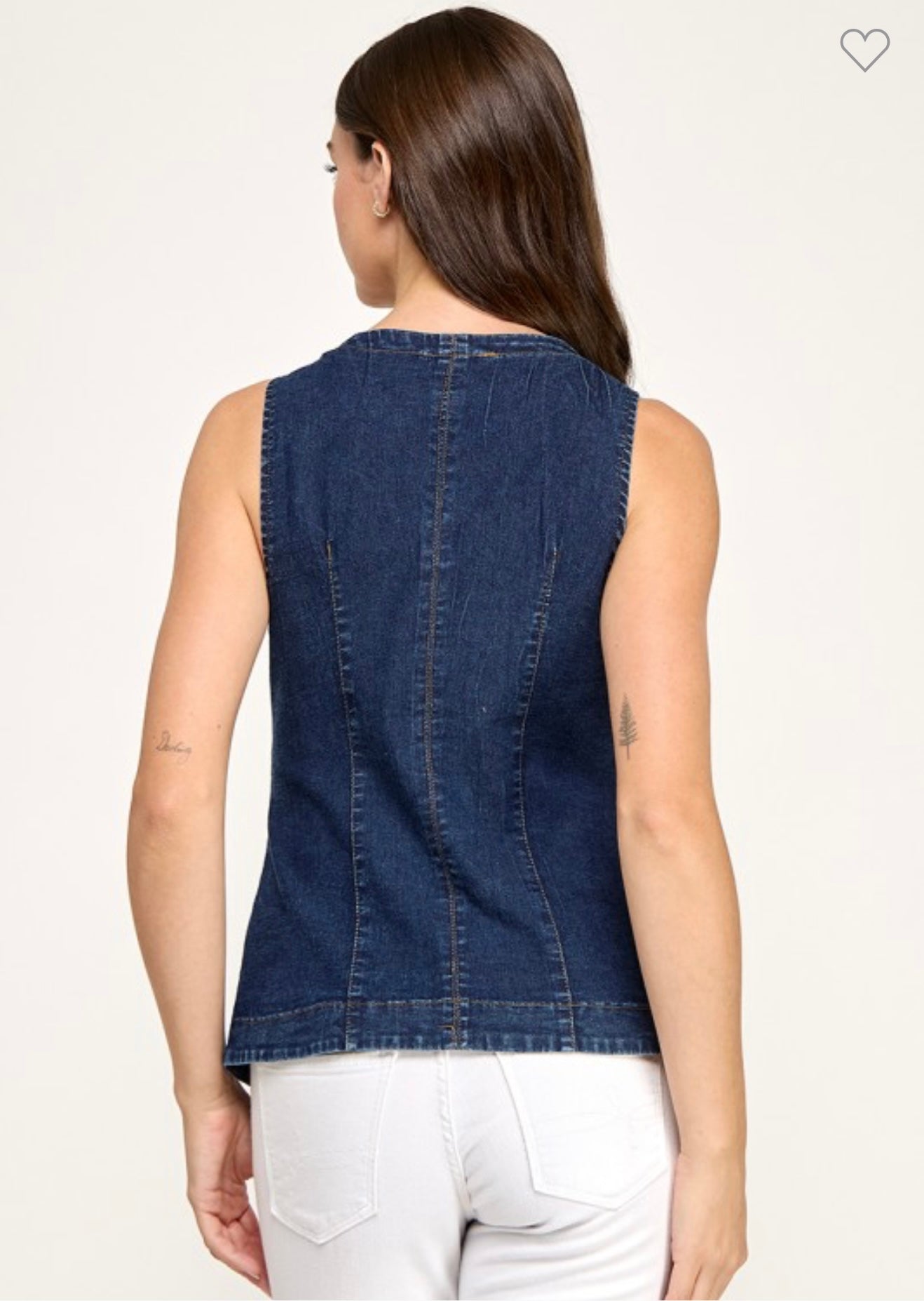 METAL BUTTON DETAIL DENIM SHIRT