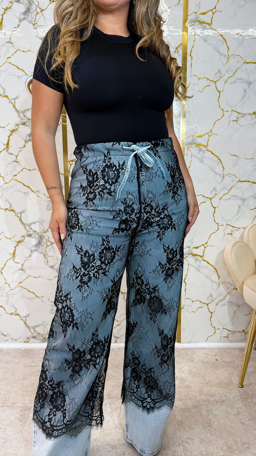 Lace Noir Denim pants