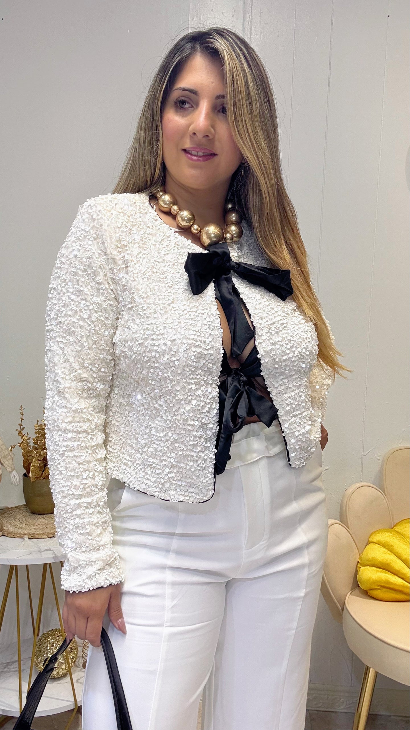 Pearl Glam Bouclé Jacket