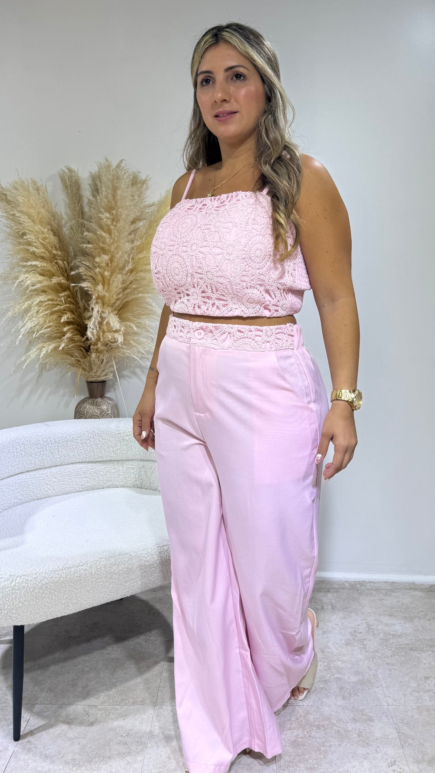Pink Lace Glam Set