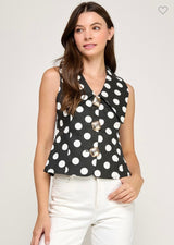 BOLG COLLAR BUTTON DOWN POLKA DOT SHIRT