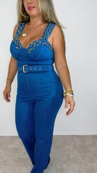 Golden Denim Glam Set