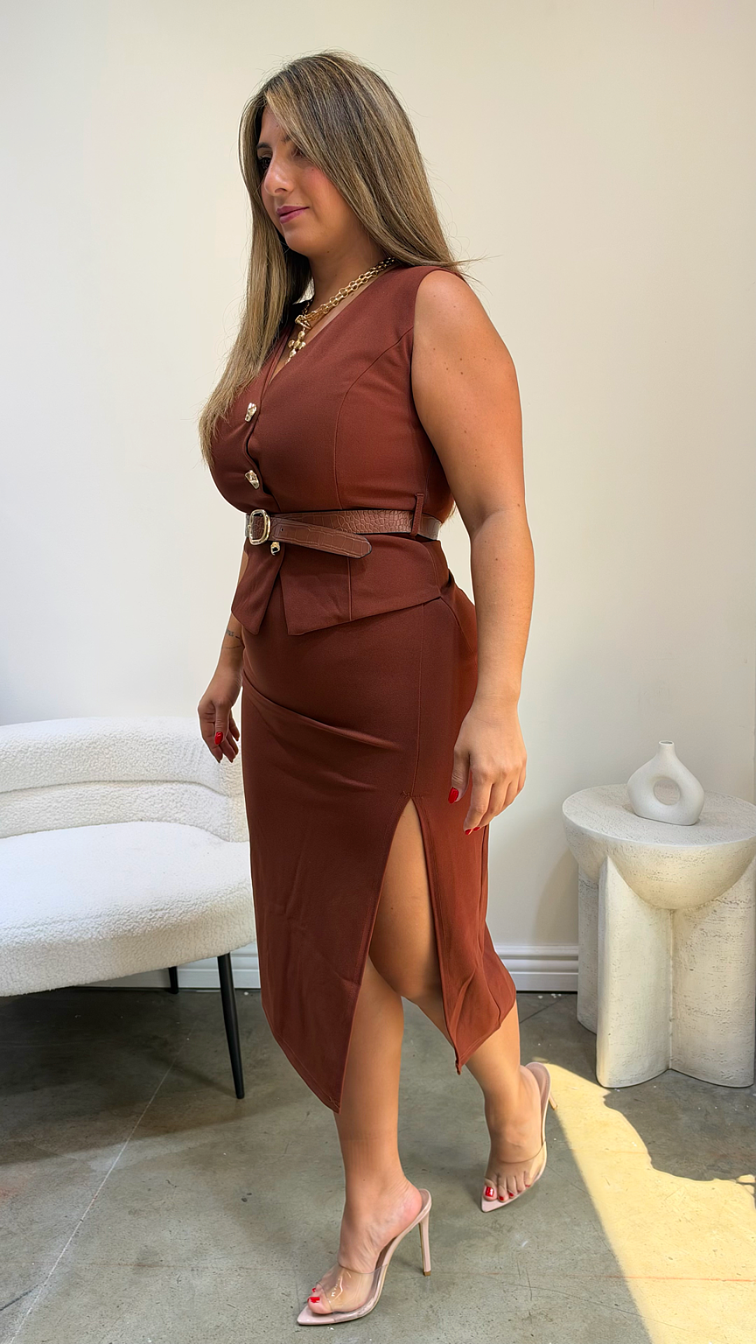 Mocha Elegance Dress