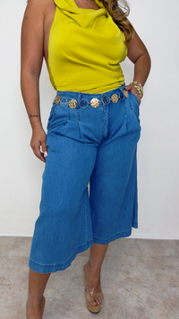 Denim Breeze Culotte Pants