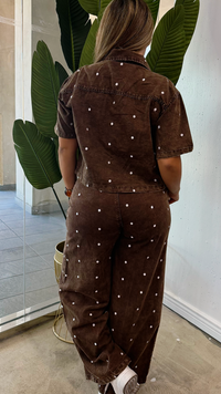 Chocolate Stud Denim Set