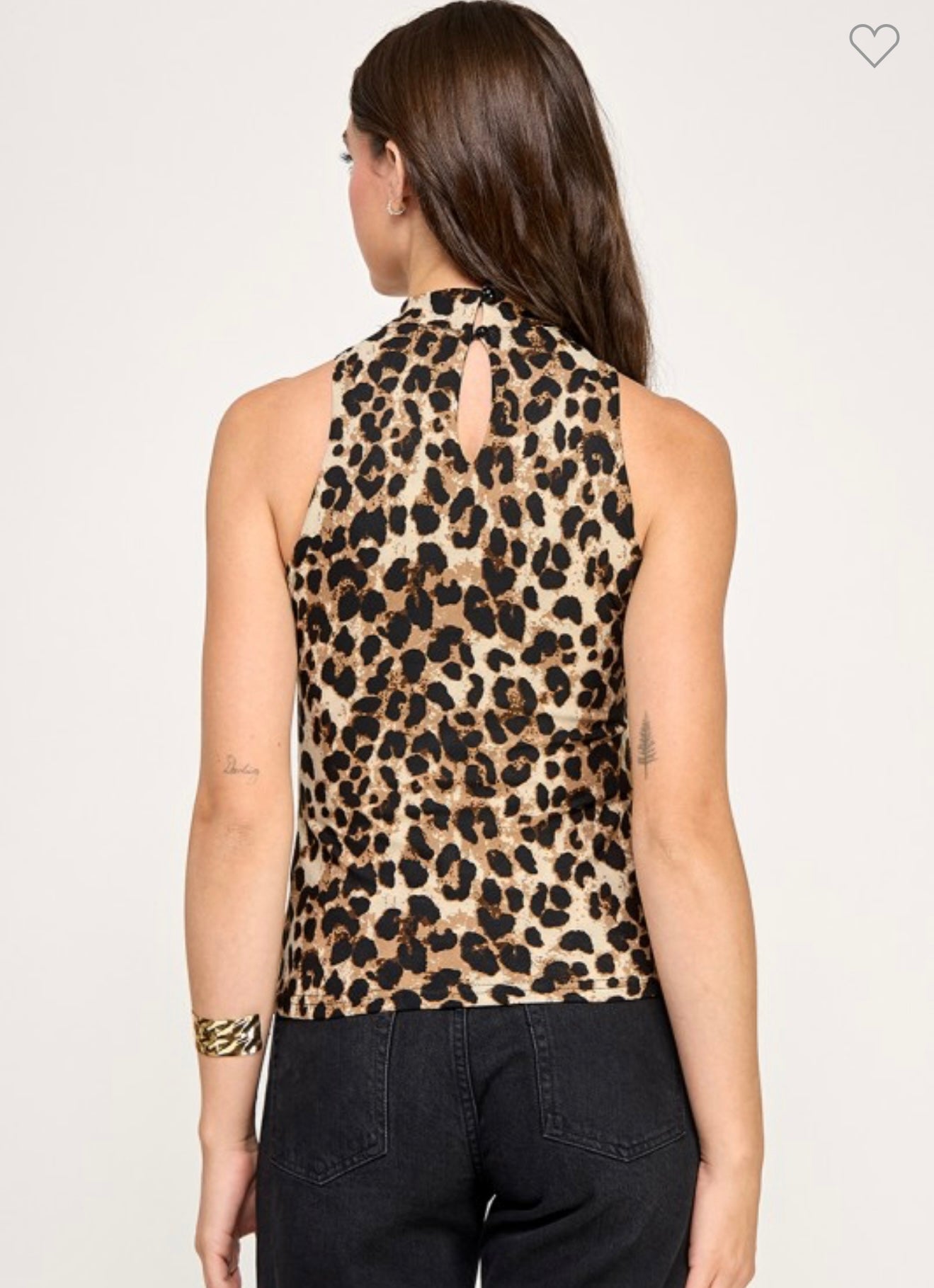TURTLE NECK ANIMAL PRINT T SHIRT