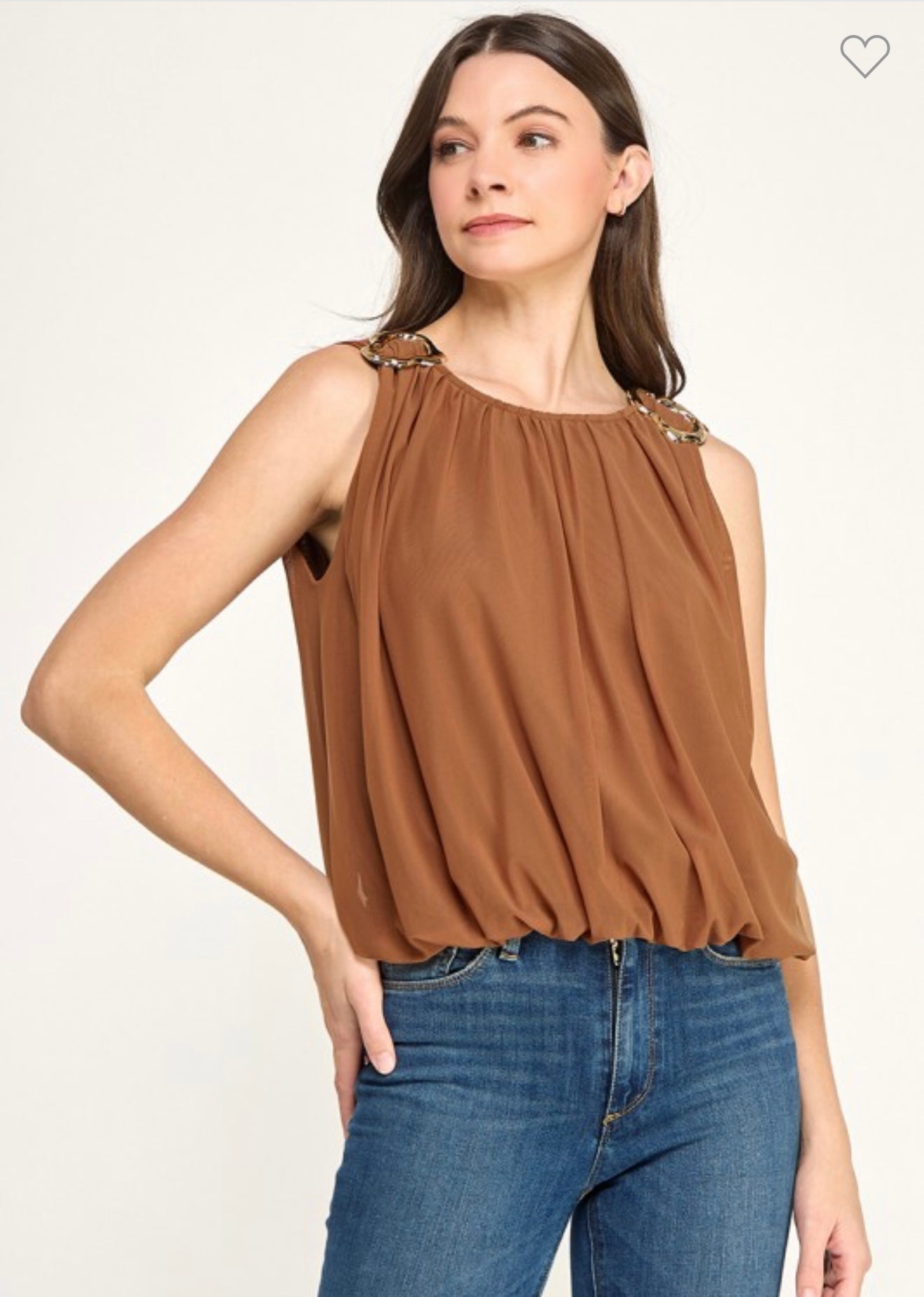 Shoulder Metail Detail R Neck Solid T Shirt (Llega 11-18)