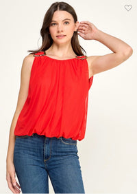 Shoulder Metail Detail R Neck Solid T Shirt (Llega 11-18)