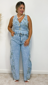 Vintage Bloom Denim Set