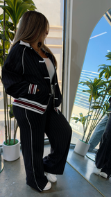 Black Pinstripe Track Set