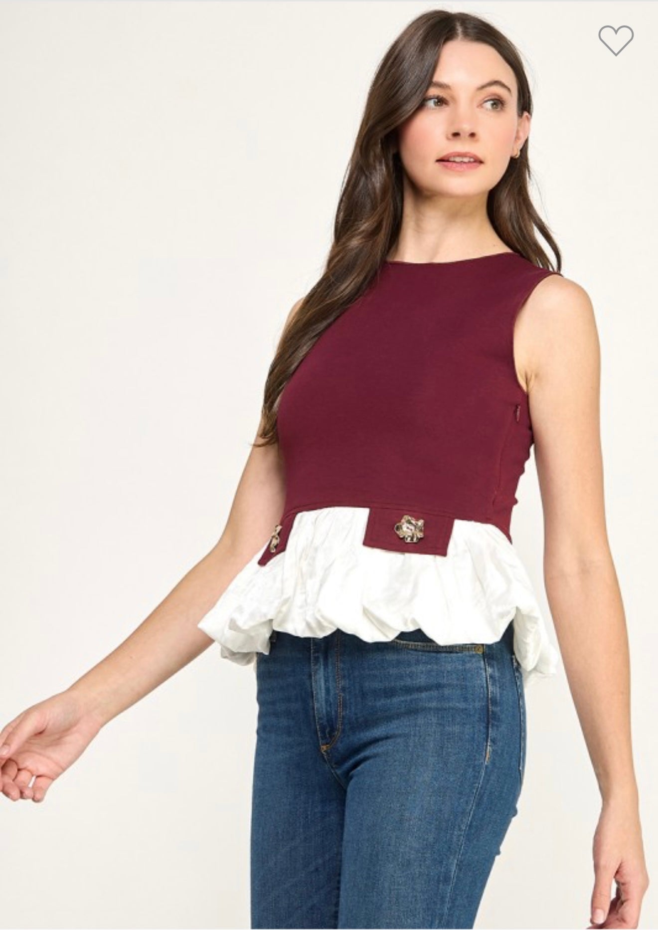 Slvelss Peplum R Neck T Shirt.      (Llega 11-18)