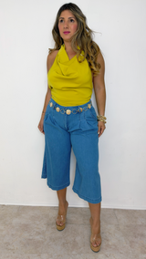 Denim Breeze Culotte Pants