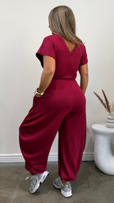 Burgundy Elegance Jumpsuit
