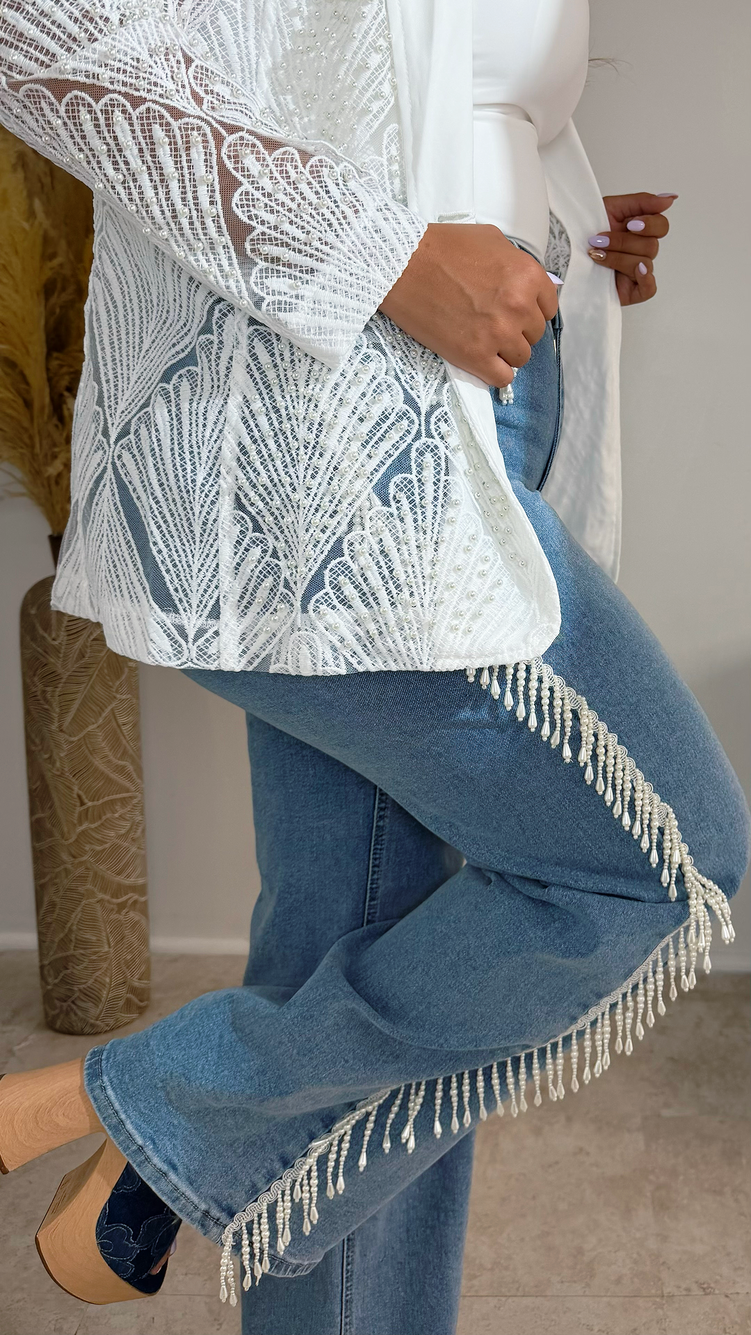 Pearl Detail Elegance Jeans
