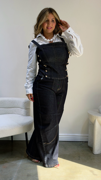 Dark Denim Button Detail Set