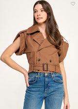 Short Slv Front Cover Belted Jacket.        (Llega 11-18)
