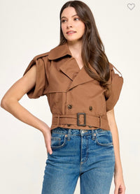 Short Slv Front Cover Belted Jacket.        (Llega 11-18)