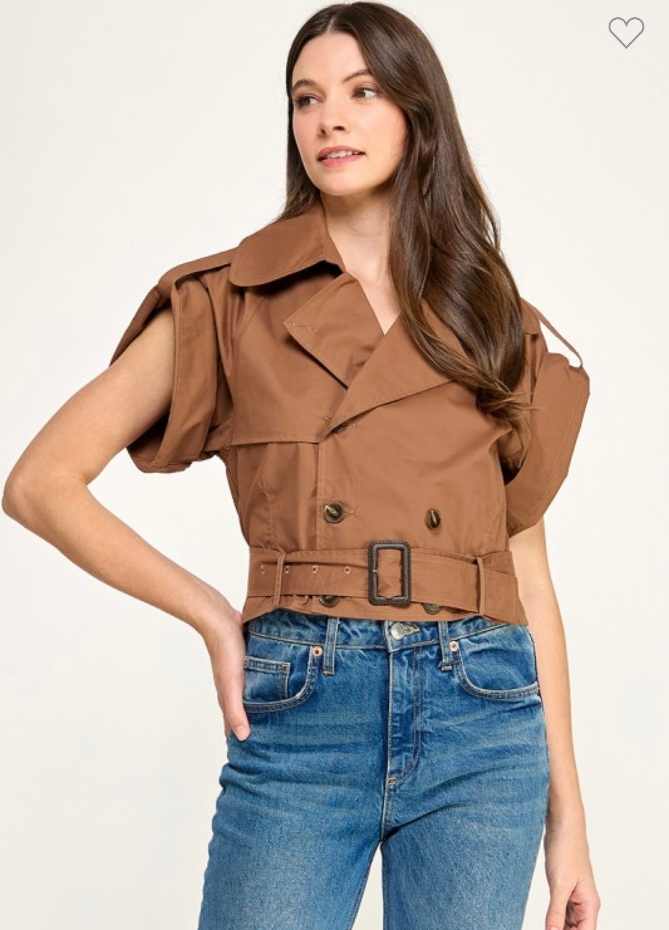 Short Slv Front Cover Belted Jacket.        (Llega 11-18)