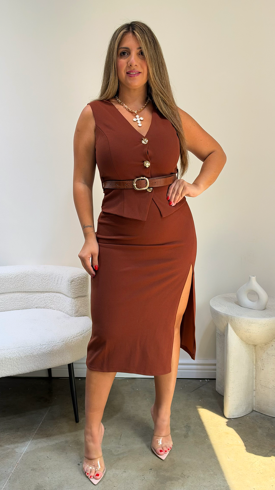 Mocha Elegance Dress