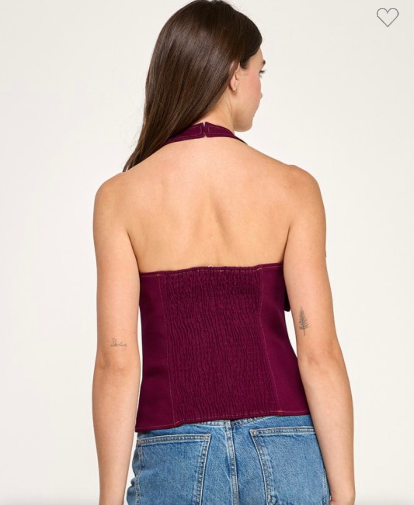 METAL BUTTON DETAIL BACK SMOCK SHIRT